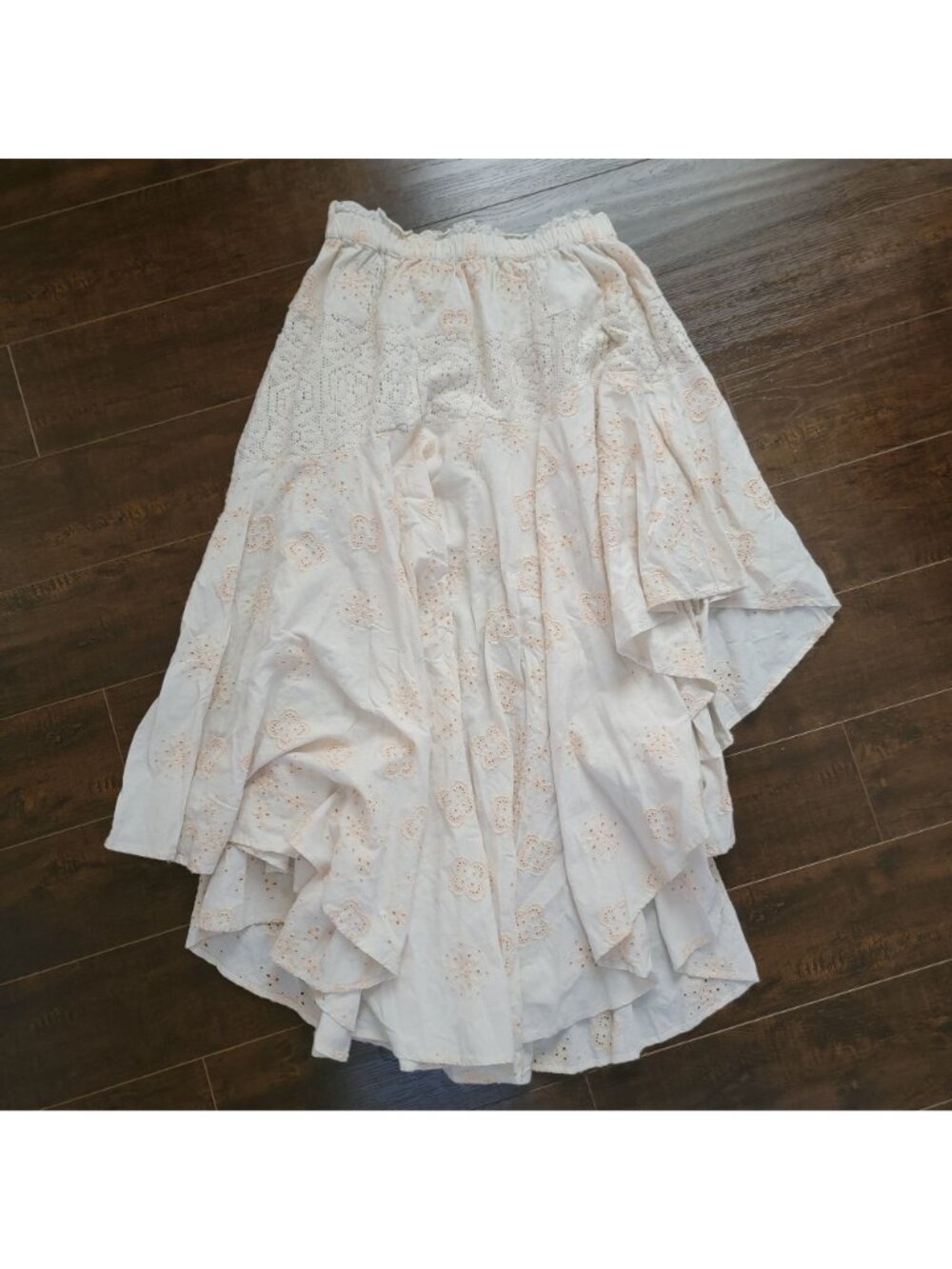 Free People Doily Maxi Skirt Boho Chic Lace Cottagecore Hippie Festival Womens M - Picture 2 of 7